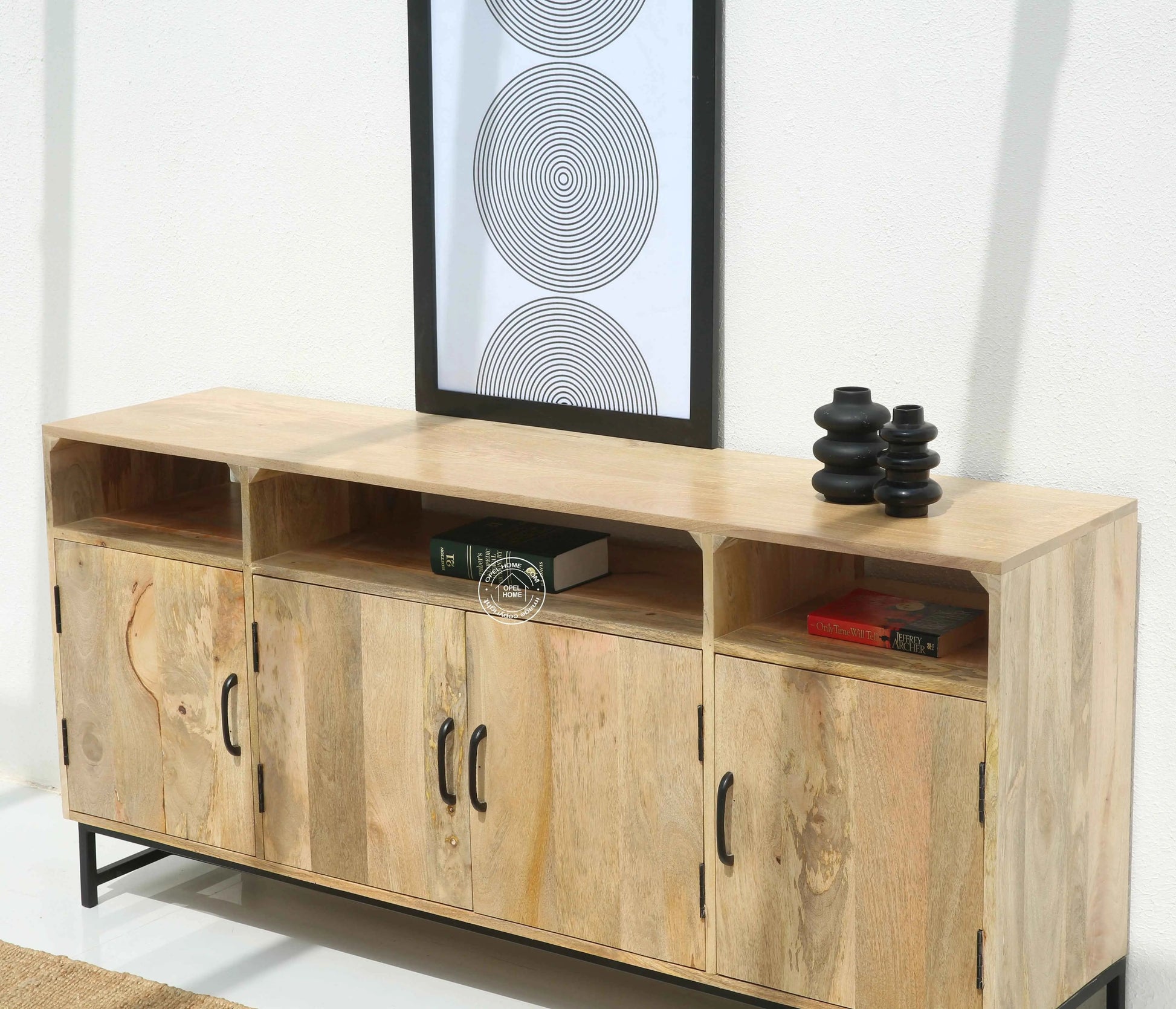 Warn Wooden Classic Design Sideboard – Solid Mango Wood, Natural Finish | Opelhome UAE