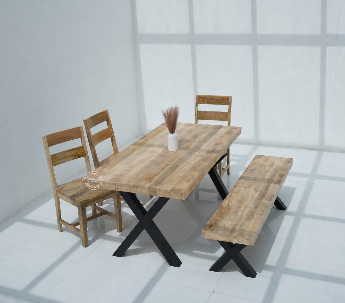 Sobine Mango Wood Dining Table with 7CM Top Thickness - Multiple Sizes & Leg Options