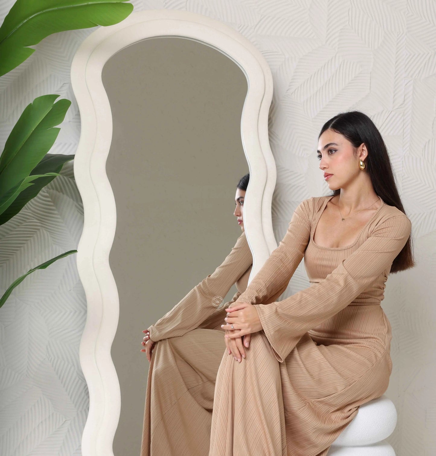 White Irregular Frame Mirror | Opelhome UAE