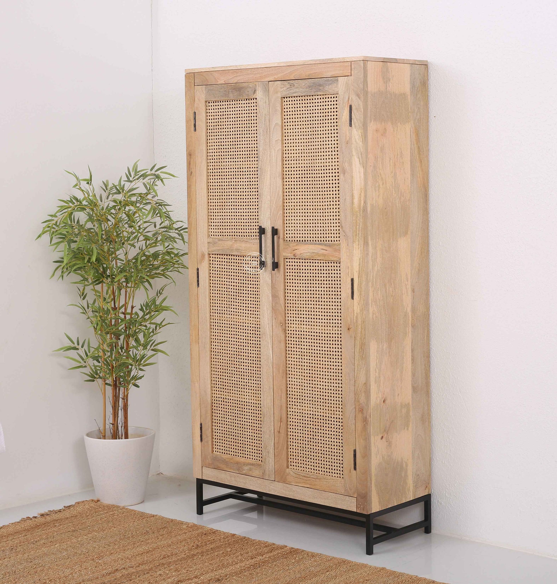Wine 2 Door  Rattan Closet