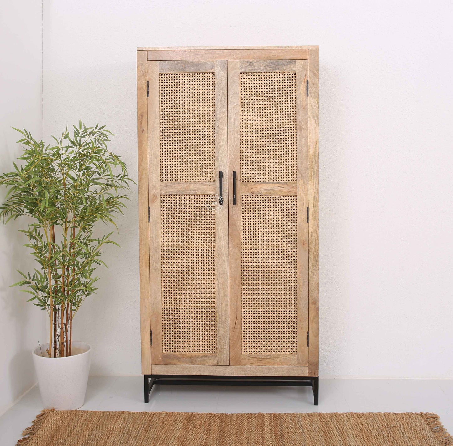Wine 2 Door  Rattan Closet