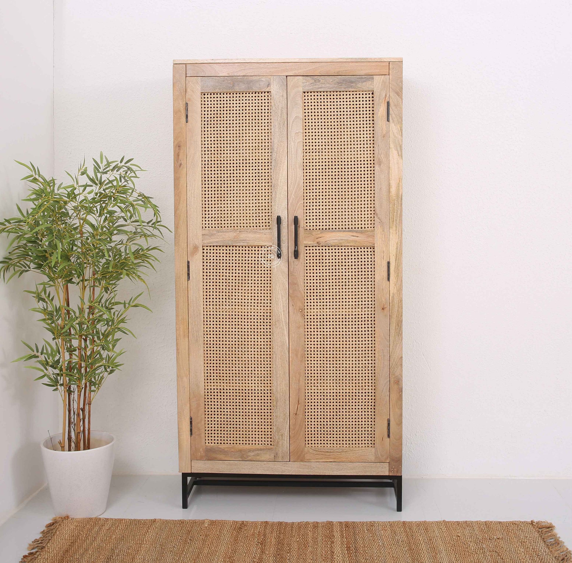 Wine 2 Door  Rattan Closet