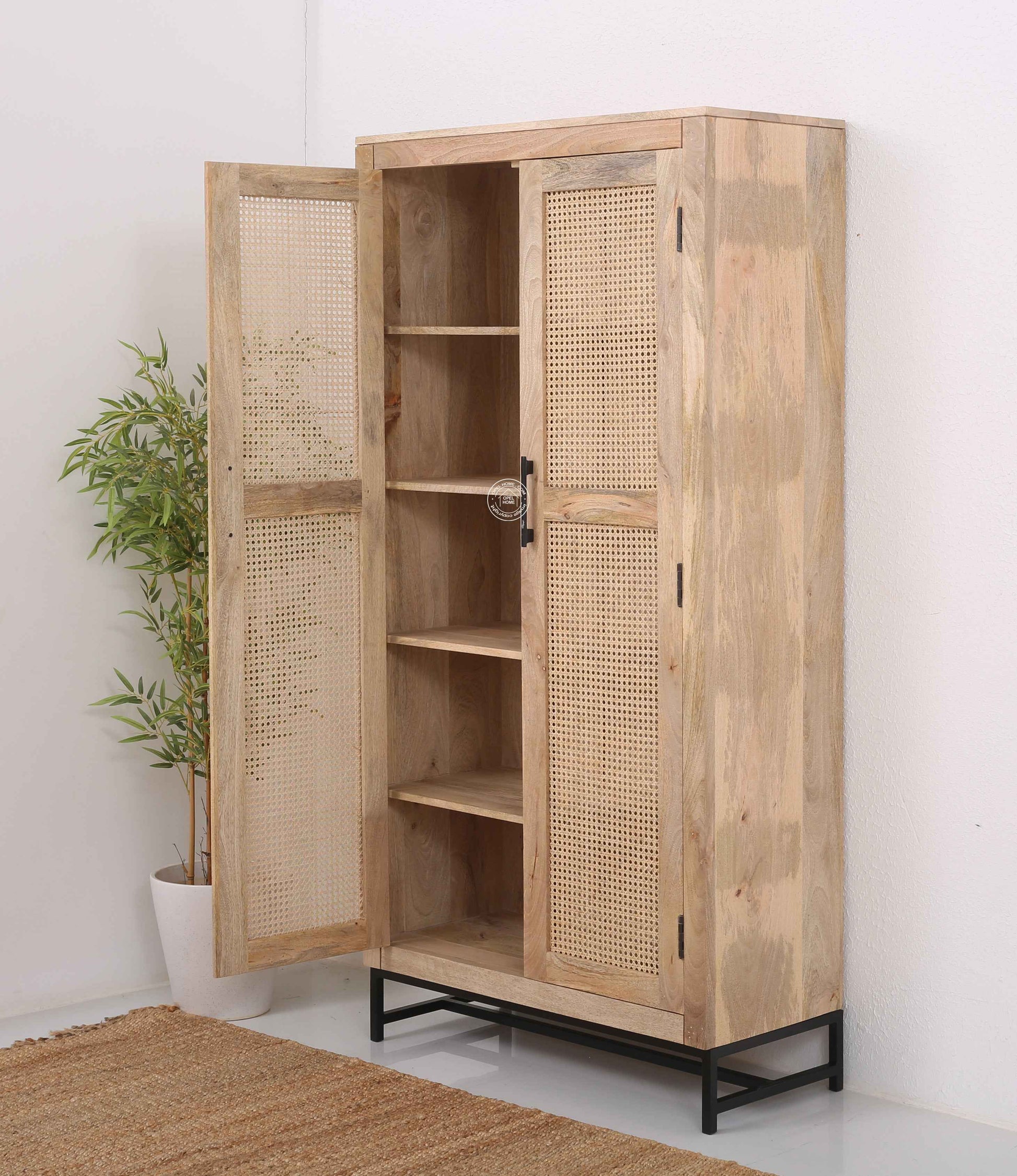 Wine 2 Door  Rattan Closet
