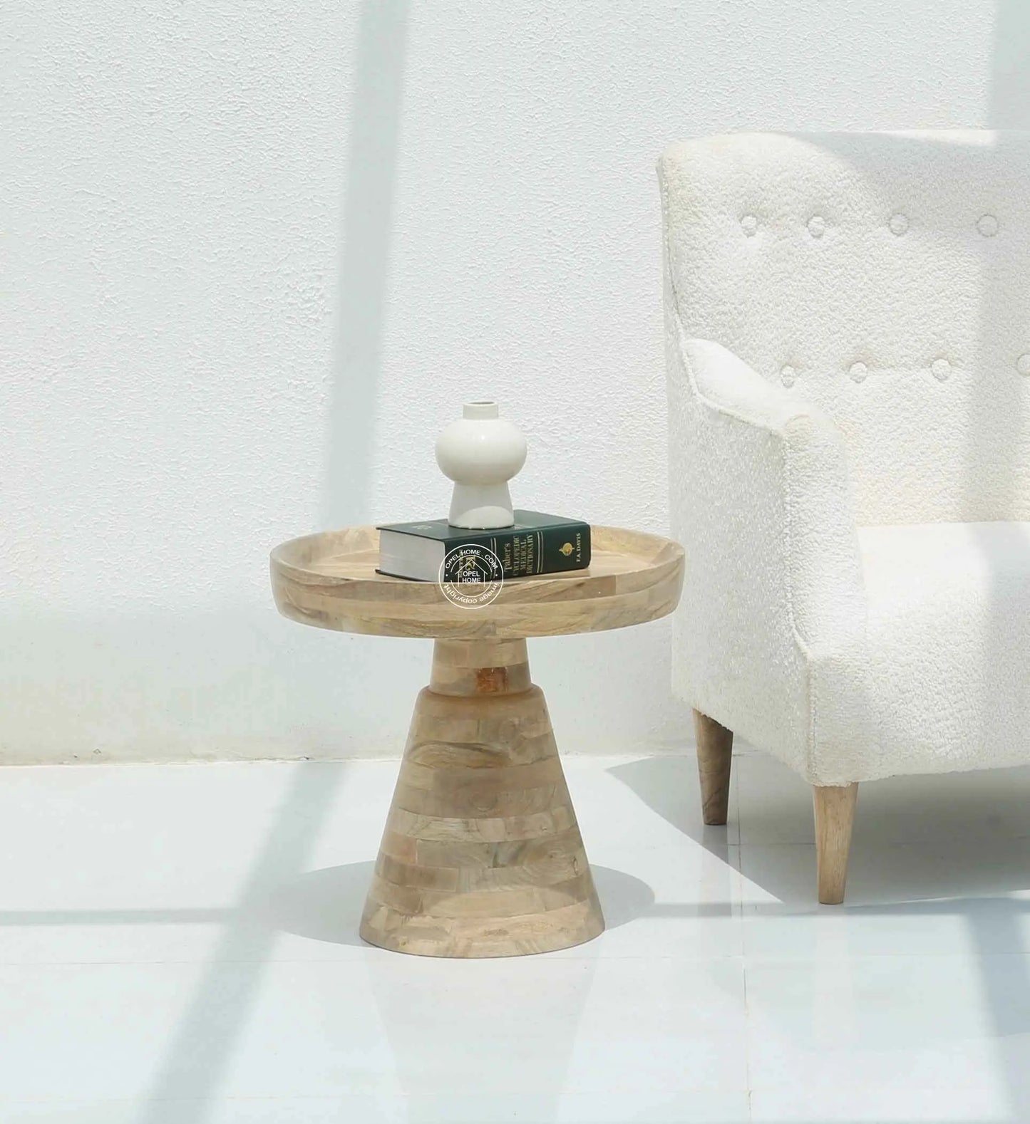 Zack Wooden Side Table – Solid Mango Wood, 48 cm | Opelhome UAE