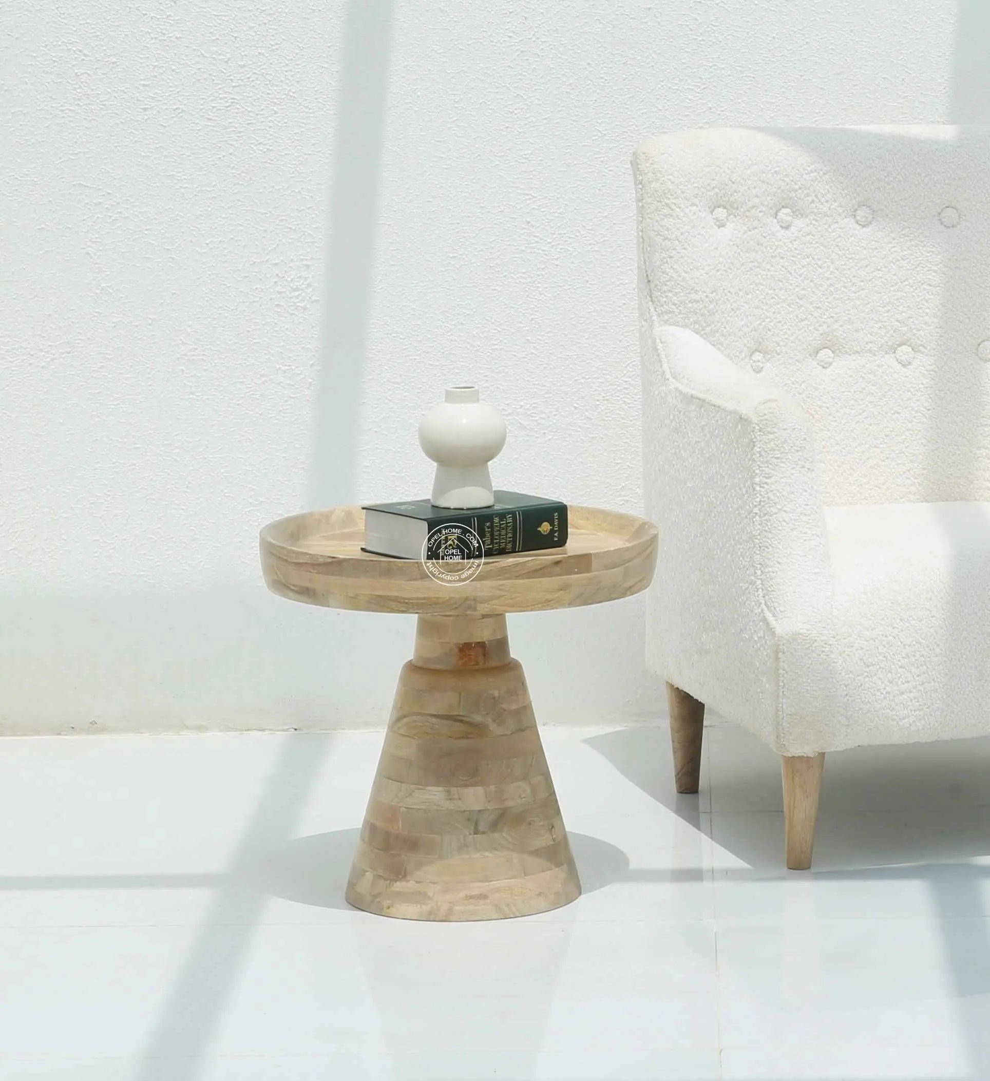 Zack Wooden Side Table – Solid Mango Wood, 48 cm | Opelhome UAE