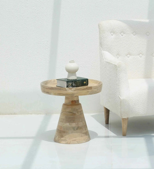 Zack Wooden Side Table – Solid Mango Wood, 48 cm | Opelhome UAE