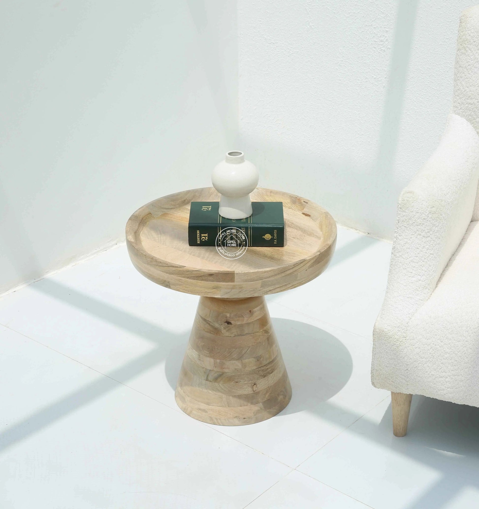 Zack Wooden Side Table – Solid Mango Wood, 48 cm | Opelhome UAE