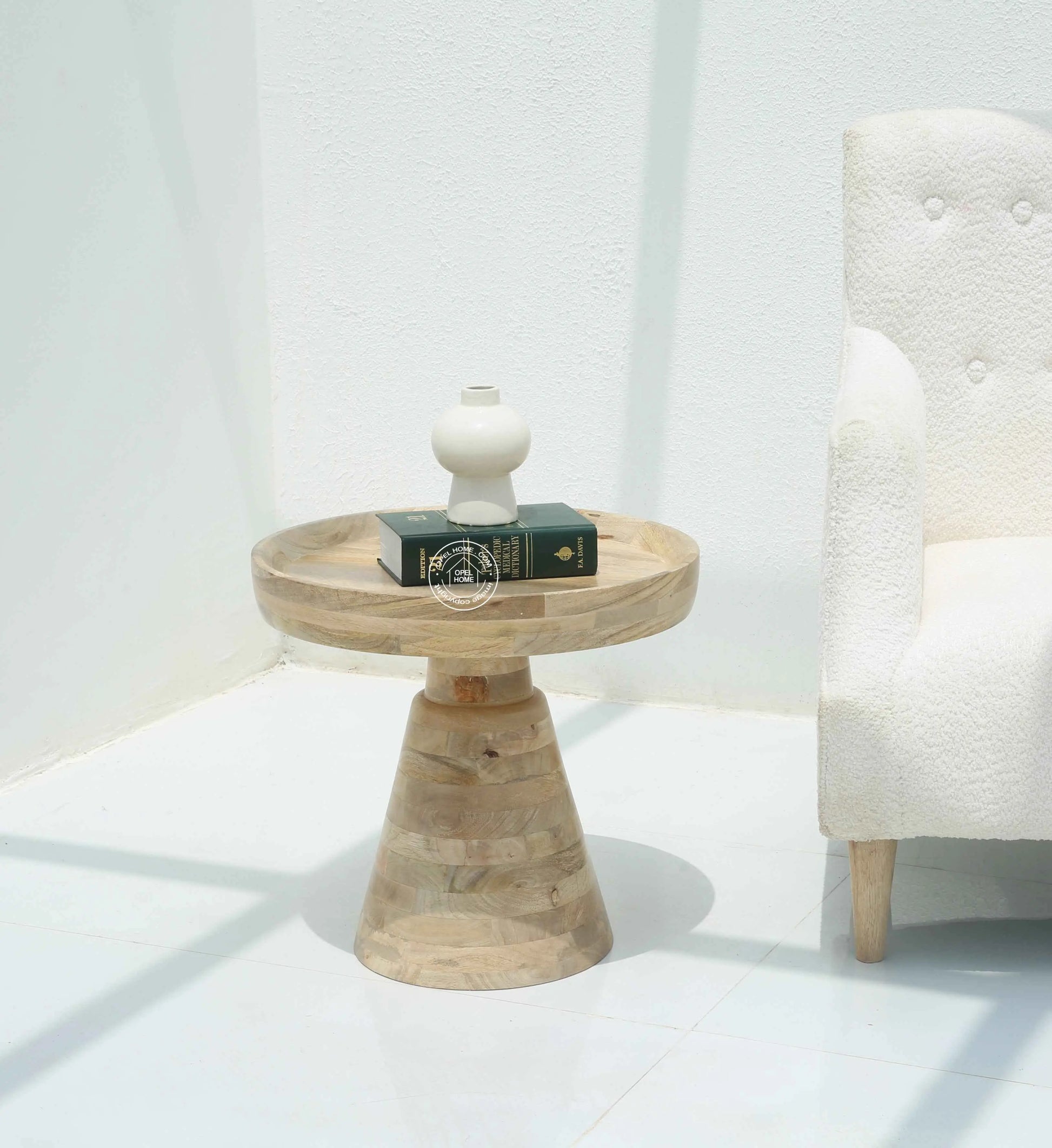 Zack Wooden Side Table – Solid Mango Wood, 48 cm | Opelhome UAE