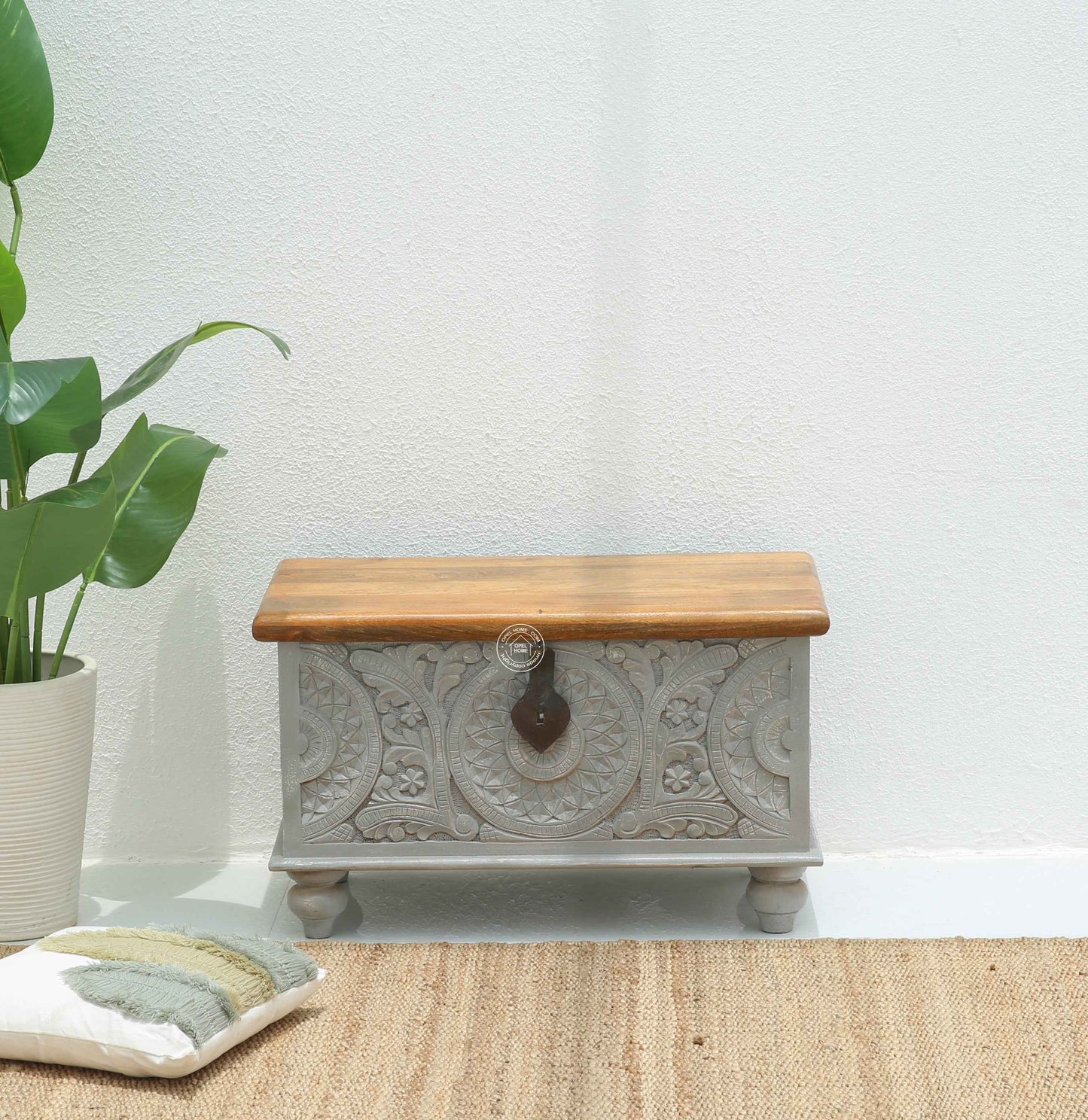 Zaya wooden Carved Trunk Box
