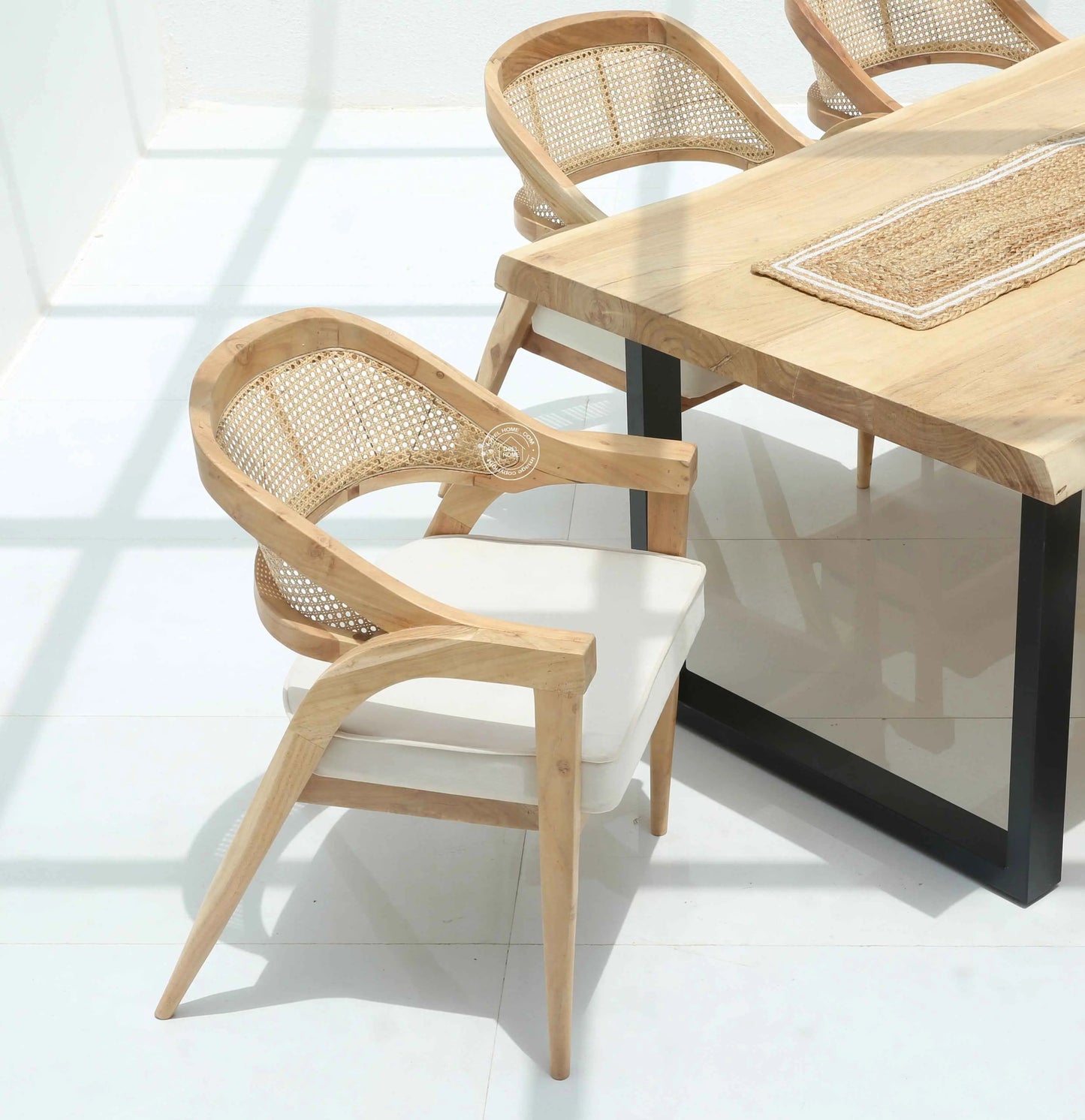 Zeno Acacia Wood Dining Chair – (Only one pcs) | Opelhome UAE