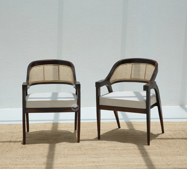 Zeno Wooden Dining Chair (Only one pcs), Walnut finish | Opelhome UAE - Opelhome