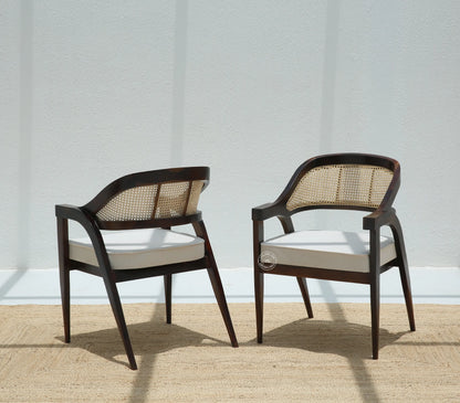 Zeno Wooden Dining Chair (Only one pcs), Walnut finish | Opelhome UAE - Opelhome