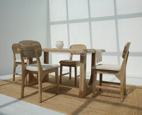Carvera Wooden Dining Table –  Multiple Sizes (Only Table) | Opelhome UAE