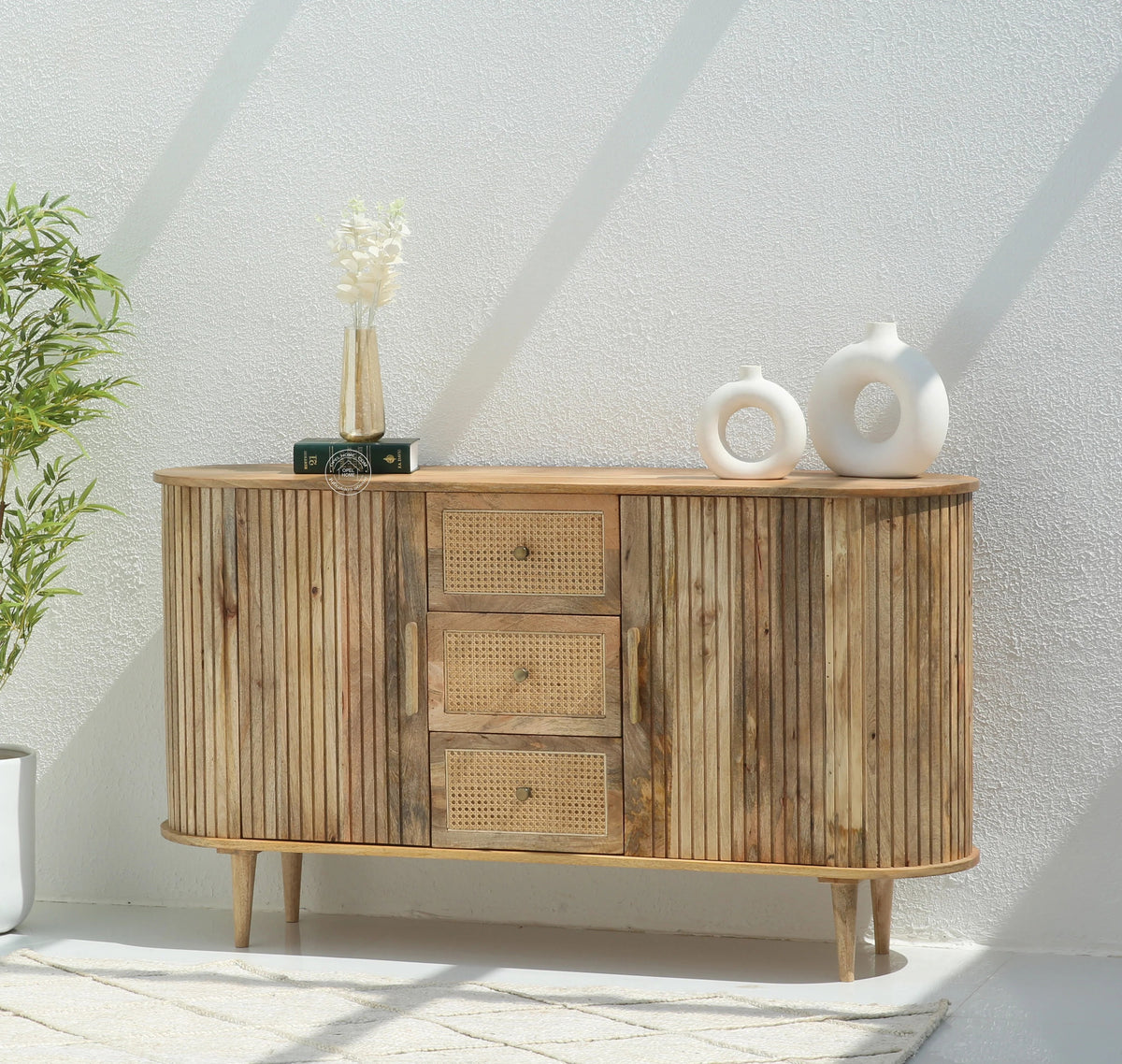 Graff Rattan Wood Sideboard