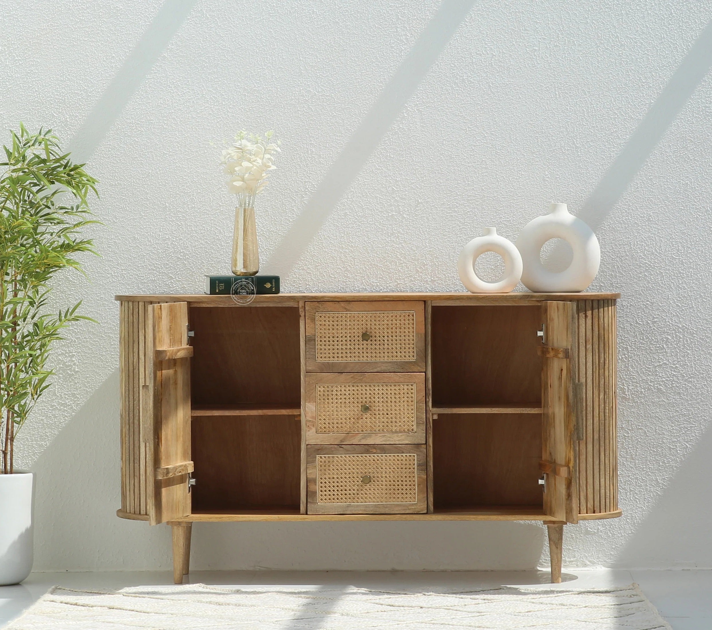 Graff Rattan Wood Sideboard