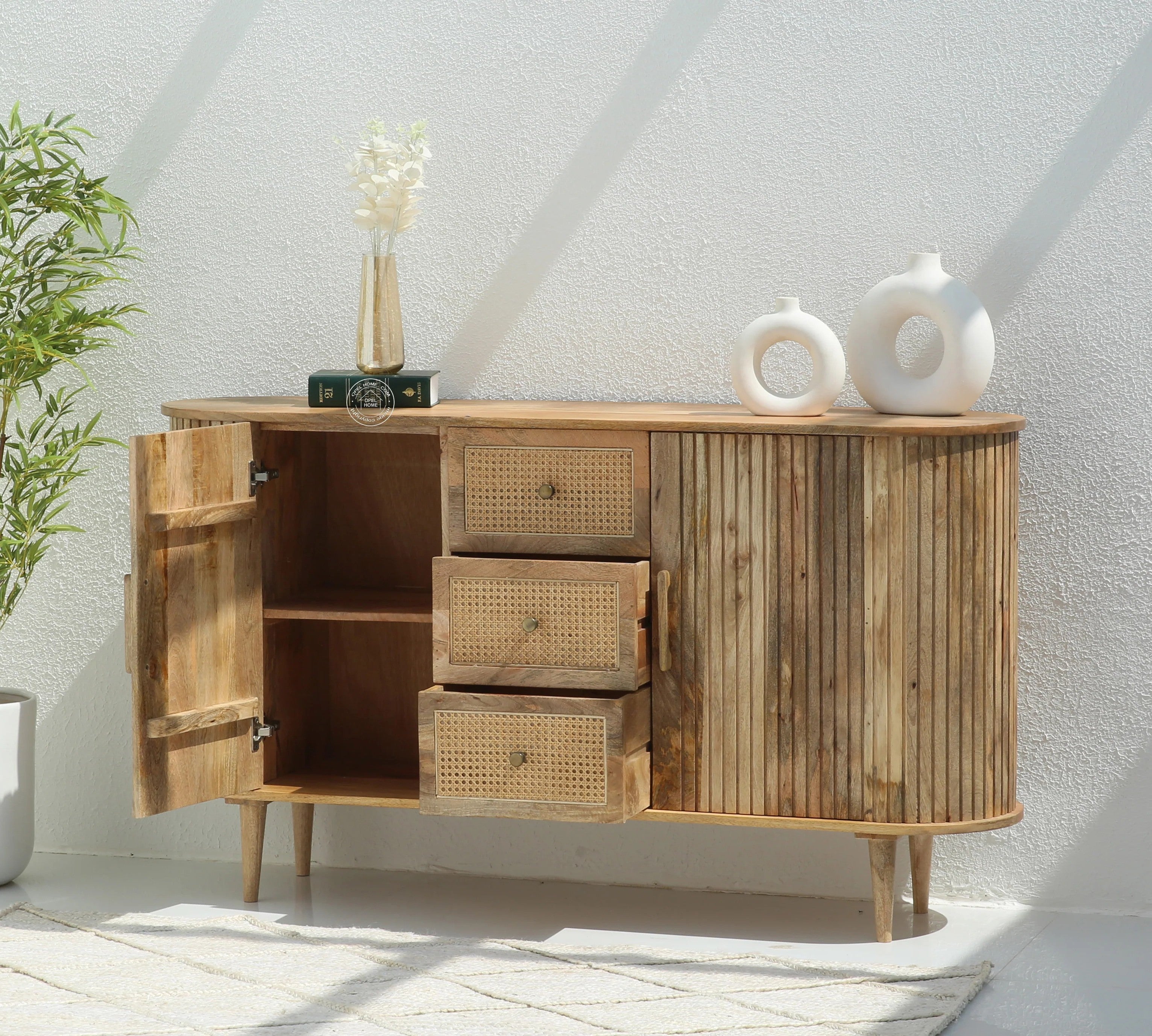 Graff Rattan Wood Sideboard