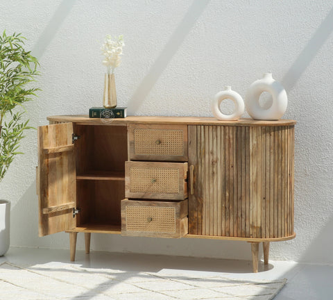 Graff Rattan Wood Sideboard