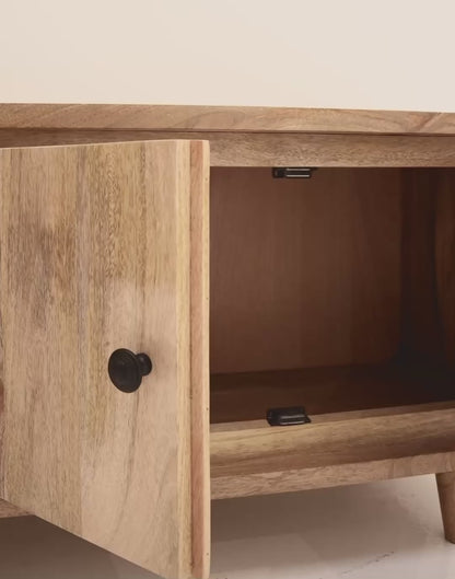 Arvil Wooden TV Unit – Solid Mango Wood, Natural Finish | Opelhome UAE
