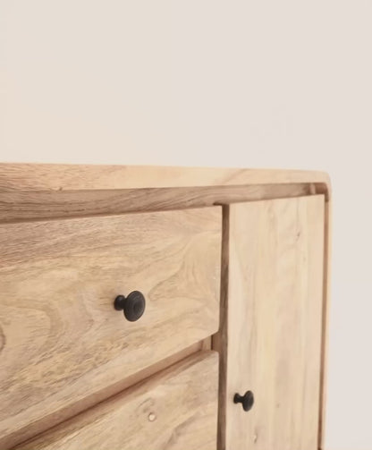 Arthen 3 Drawers & 2 Doors Sideboard – Solid Mango Wood, Natural Finish | Opelhome UAE