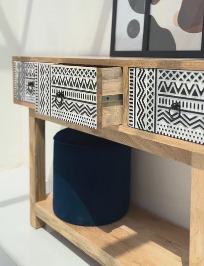 Sterra Wooden Console Table – Solid Mango Wood | Opelhome UAE