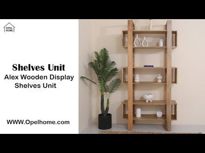 Alex Wooden Display Shelves Unit – Solid Wood| Opelhome UAE