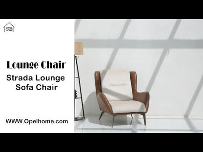Strada Lounge Sofa Chair – Cream Upholstery, Metal Base | Opelhome UAE