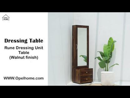 Rune Dressing Unit Table – Solid Rosewood, Walnut Finish, Tall Mirror | Opelhome UAE