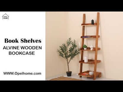 Alvine Wood Ladder Shelves – Solid Wood, 180 cm