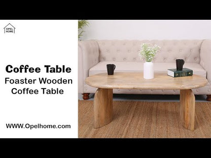 Foaster Wooden Coffee Table – Solid Mango Wood, Natural Finish | Opelhome UAE