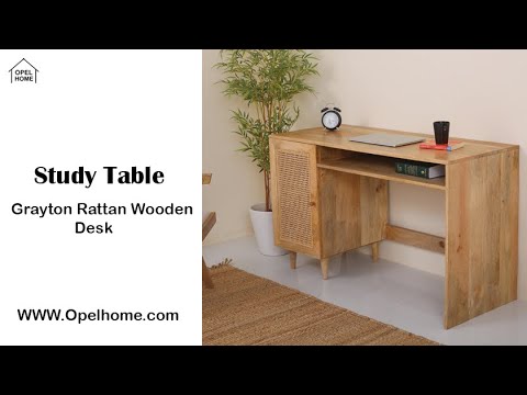 Grayton Rattan Door Wooden Desk
