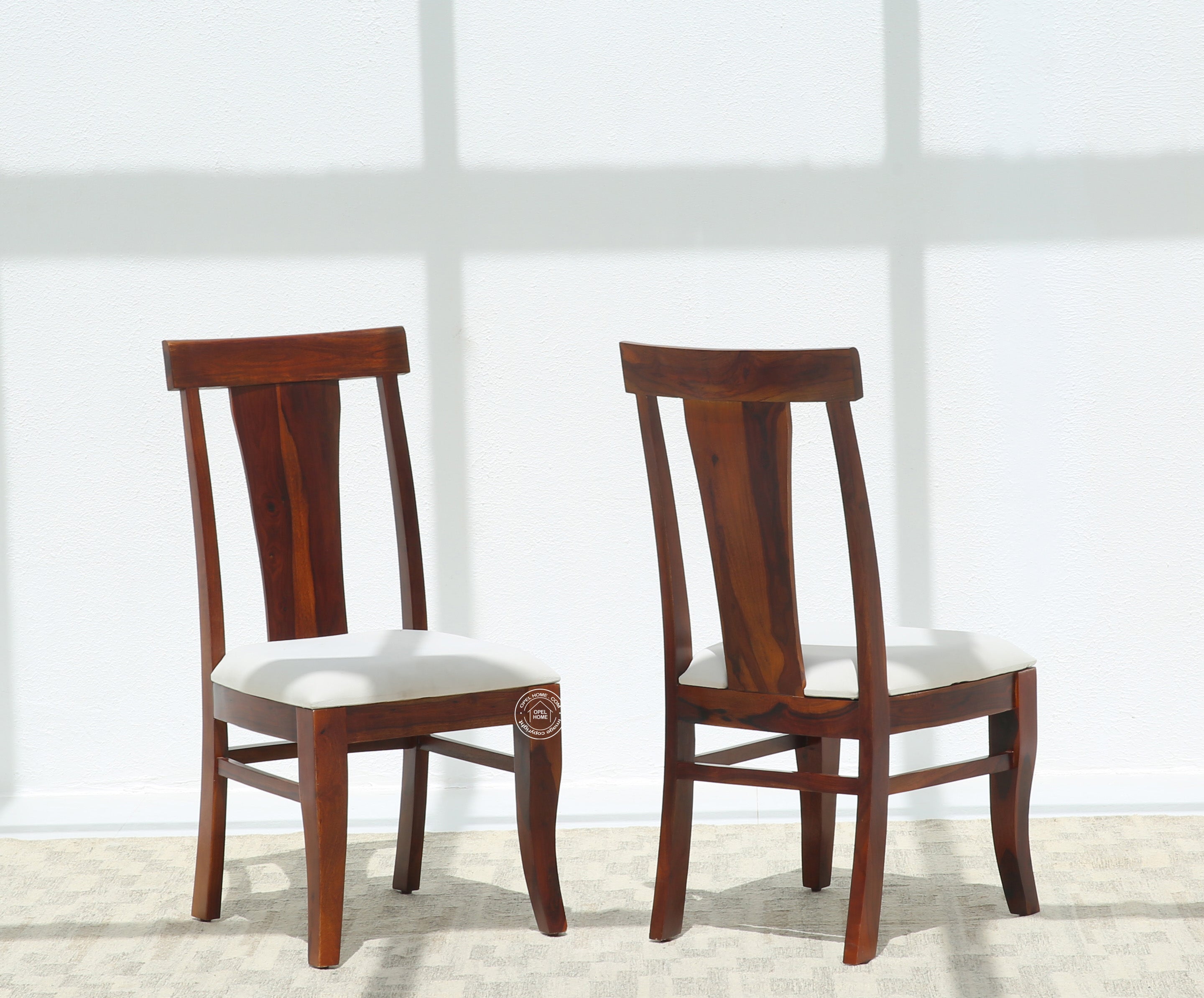 Varnis Wooden Dining Chair – (Only one pcs), Honey finish | Opelhome UAE