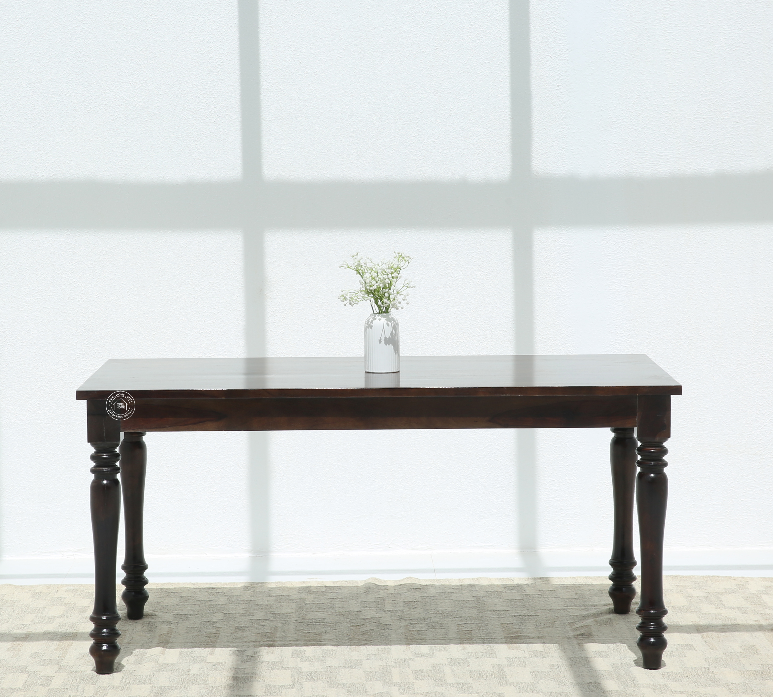 Verdura Wooden 6 Seater Dining Table – (Only Table) , Walnut finish | Opelhome UAE